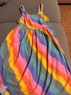 Hanna Andersson Girls' Rainbow Stripe Maxi Dress - Multicolor